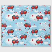 歌の鳥ラブパターン ラッピングペーパー (フラット)