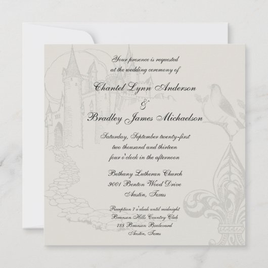 歌は無条件愛結婚式の招待のページを捲ります 招待状 (裏面)