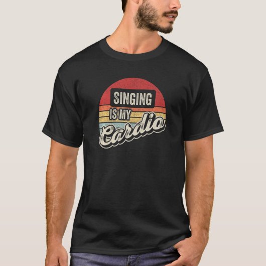歌は私のカーディオヴィンテージレトロ歌う歌手 Tシャツ (正面)