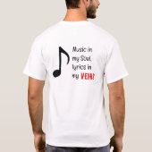 歌は私の情熱の水の色の音楽デザイン Tシャツ (裏面)