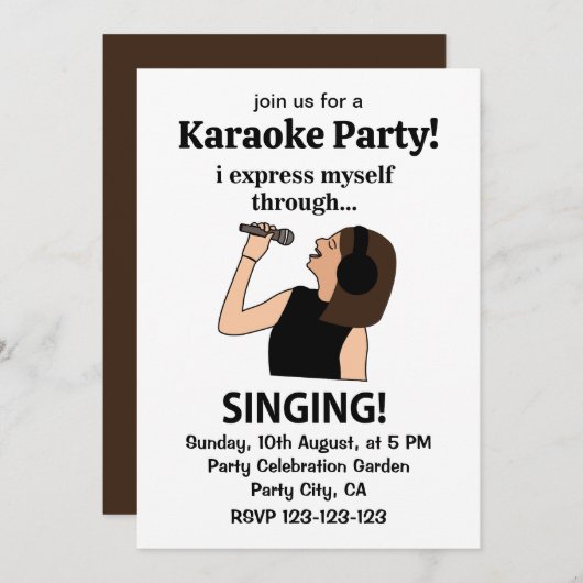 歌を通し表現て自分を歌うこと 招待状 (正面/裏面)