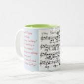 歌シートとの蜂蜜のハッピーバースデー ツートーンマグカップ (正面左)