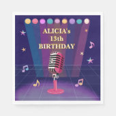 歌ポップ・アートの手カラオケ星誕生10代の若者 スタンダードランチョンナプキン (正面)