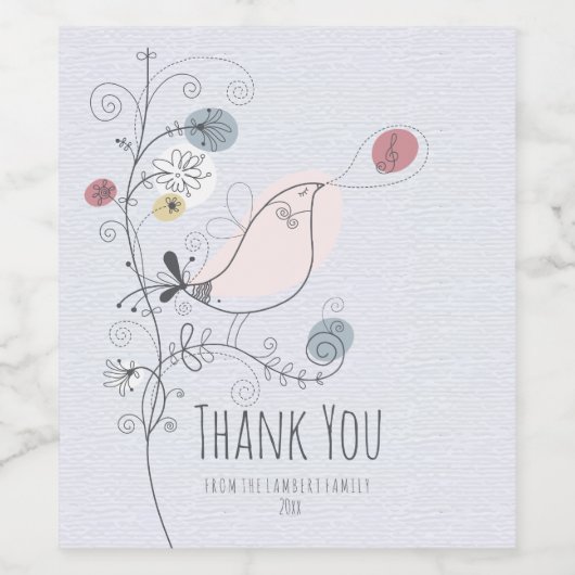 歌モダン鳥 ワインラベル (シングルラベル)