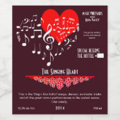 歌唱ハート魔法ワインボックスおもしろい ワインラベル (シングルラベル)