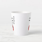 歌唱ミュージカル女性顔 カフェラテマグ (正面)