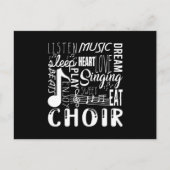 歌唱合唱合唱合唱曲ノートクレフ、 音符記号ギフト ポストカード (正面)