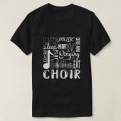 歌唱合唱合唱合唱曲ノートクレフ、 音符記号ギフト Tシャツ (デザイン正面)