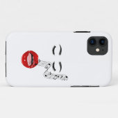 歌唱女性顔音符付き電話ケース Case-Mate iPhoneケース (裏面(横))