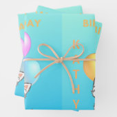 歌唱子猫カスタムハッピーバースデー ラッピングペーパーシート (インサイチュ)