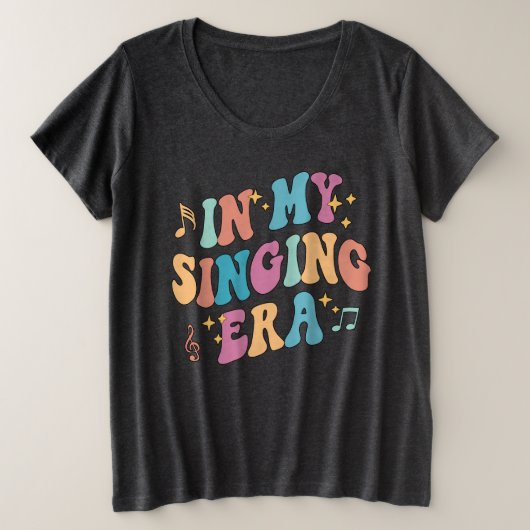歌唱時代のカラオケバンドTシャツ プラスサイズTシャツ (デザイン正面)