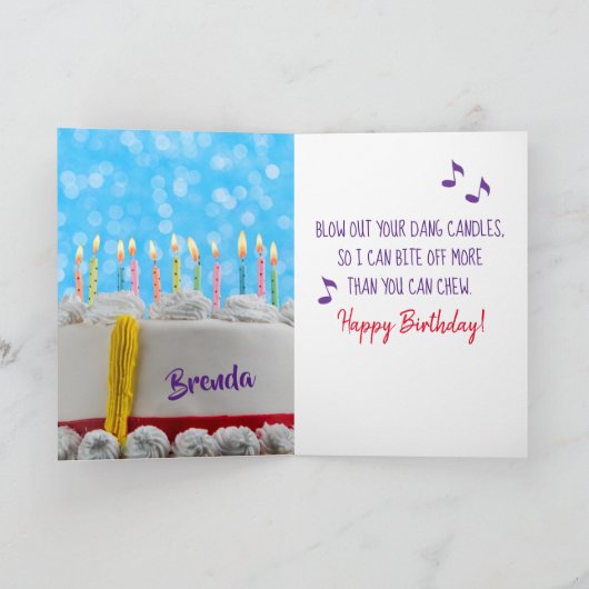 歌声おもしろいモンキーカスタム誕生日 カード (内部)