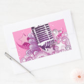 歌声divaヴィンテージマイクの星と渦巻き 長方形シール (封筒)