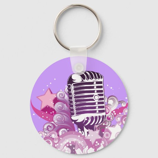 歌声divaヴィンテージマイクベクトル キーホルダー (正面)