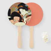 歌川国丸鏡美女 ハンドファン (正面&裏面)