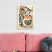 歌川国芳水滸伝の英雄とスネークアートを戦う キャンバスプリント (インサイチュ (リビング))