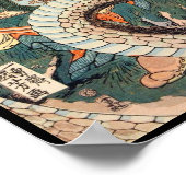 歌川国芳水滸伝の英雄とスネークアートを戦う ポスター (角)