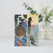 歌川国芳「たこ・赤い魚」 ポストカード (スタンド正面)