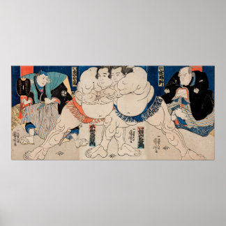 歌川国芳「力士」 1814年 ポスター