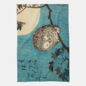 歌川広重 – フクロウのカエデの枝 キッチンタオル (縦)