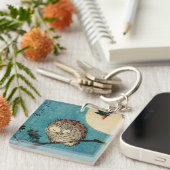 歌川広重 – フクロウのカエデの枝 キーホルダー (正面右)