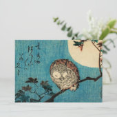 歌川広重 – フクロウのカエデの枝 サンキューカード (スタンド正面)