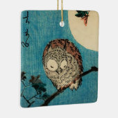 歌川広重 – フクロウのカエデの枝 セラミックオーナメント (右)