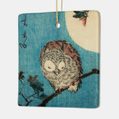 歌川広重 – フクロウのカエデの枝 セラミックオーナメント (左)