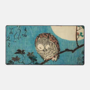 歌川広重 – フクロウのカエデの枝 デスクマット