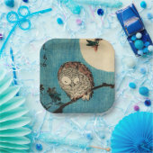 歌川広重 – フクロウのカエデの枝 ペーパープレート (パーティー)