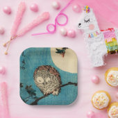 歌川広重 – フクロウのカエデの枝 ペーパープレート (パーティー)