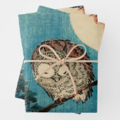 歌川広重 – フクロウのカエデの枝 ラッピングペーパーシート (インサイチュ)