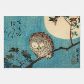 歌川広重 – フクロウのカエデの枝 ラッピングペーパーシート (正面)