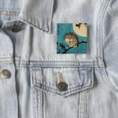 歌川広重 – フクロウのカエデの枝 缶バッジ (インサイチュ)