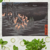 歌川広重 – 大晦日の炎 キッチンタオル (折り畳み)