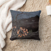 歌川広重 – 大晦日の炎 クッション (ブランケット)