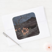 歌川広重 – 大晦日の炎 スクエアシール (封筒)