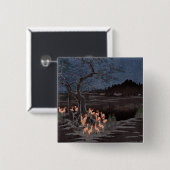 歌川広重 – 大晦日の炎 缶バッジ (正面&裏面)