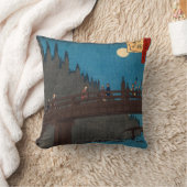 歌川広重 – 月明かりの京都橋 クッション (ブランケット)