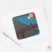 歌川広重 – 月明かりの京都橋 スクエアシール (封筒)