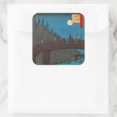 歌川広重 – 月明かりの京都橋 スクエアシール (バッグ)