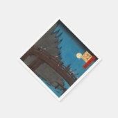 歌川広重 – 月明かりの京都橋 スタンダードカクテルナプキン (角)