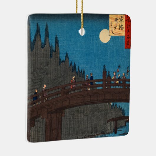 歌川広重 – 月明かりの京都橋 セラミックオーナメント (右)