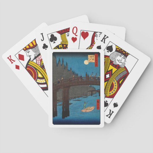 歌川広重 – 月明かりの京都橋 トランプ (裏面)