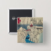 歌川広重 - 榛名山の雪 缶バッジ (正面&裏面)