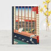 歌川広重 – 浅草田 カード (黄色い花)