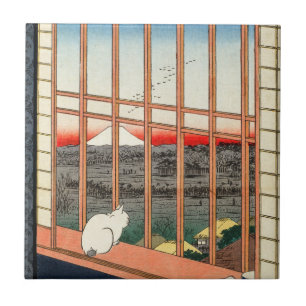 歌川広重 – 浅草田 タイル