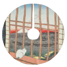 歌川広重 – 浅草田 ブラッシュドポリエステルツリースカート