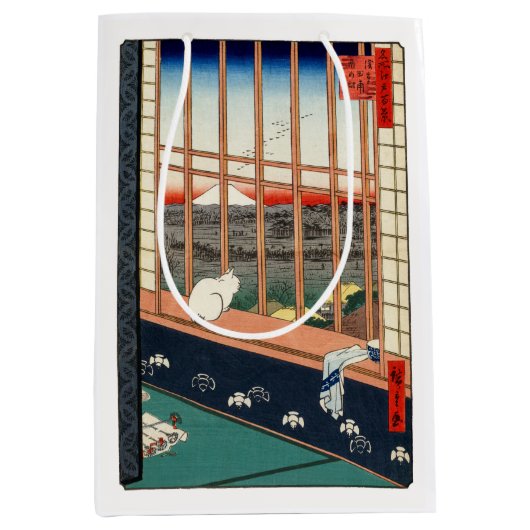歌川広重 – 浅草田 ミディアムペーパーバッグ (正面)