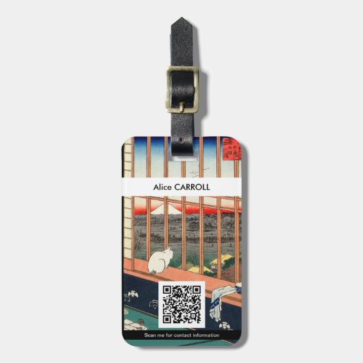 歌川広重 – 浅草田 – QRコード ラゲッジタグ (正面縦)